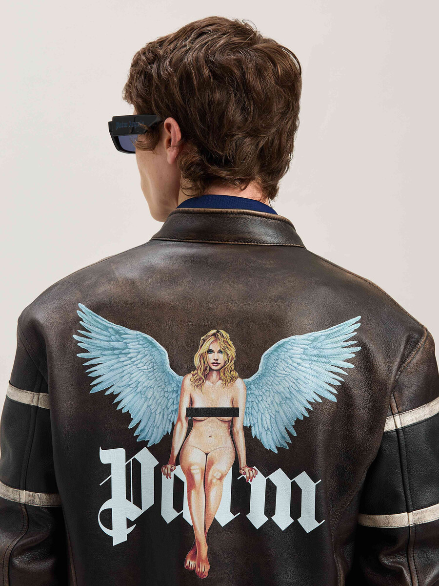 crystal pin up piel biker marrÓn - off
