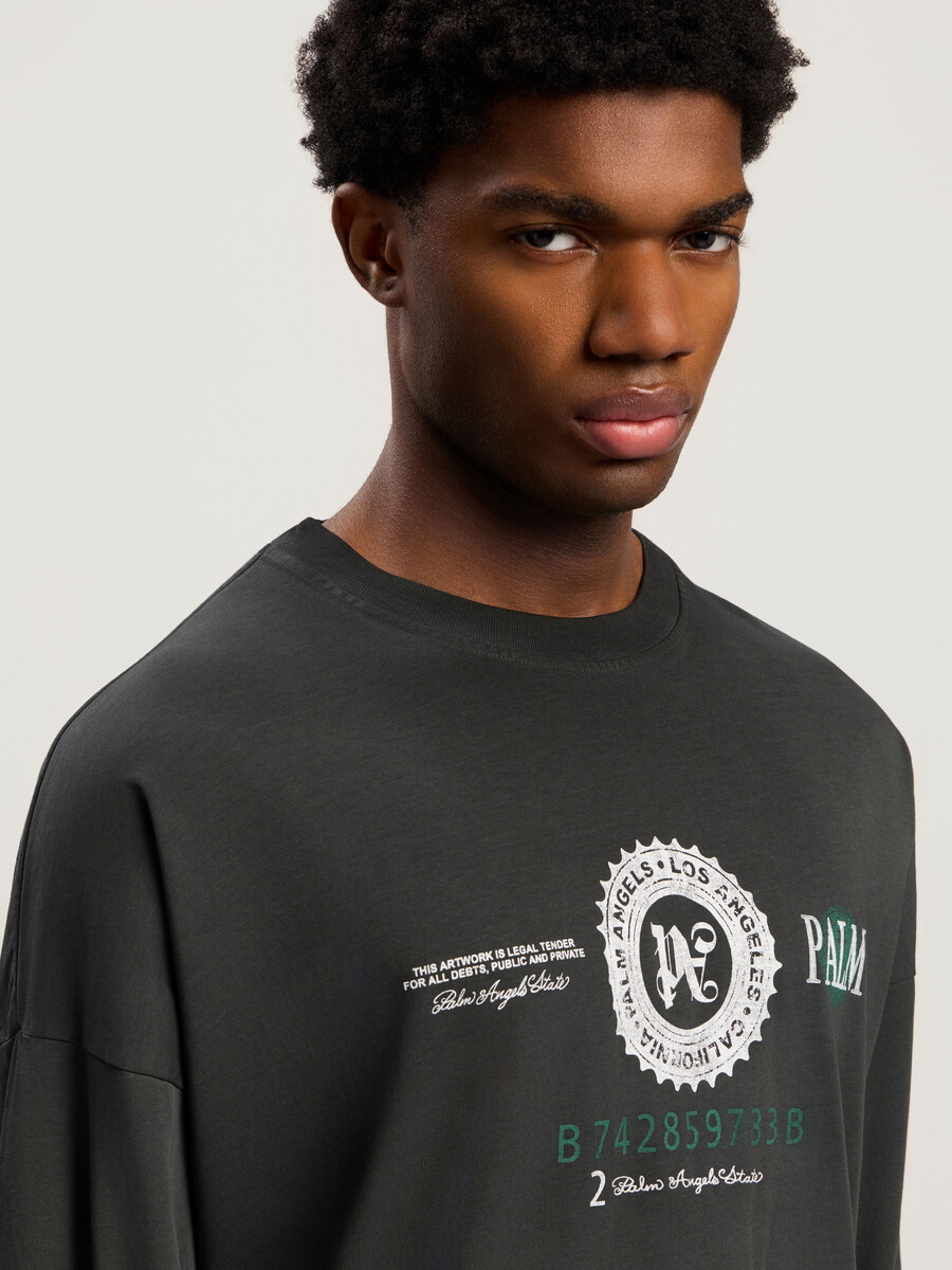 camiseta de manga larga con gráfico de dólar