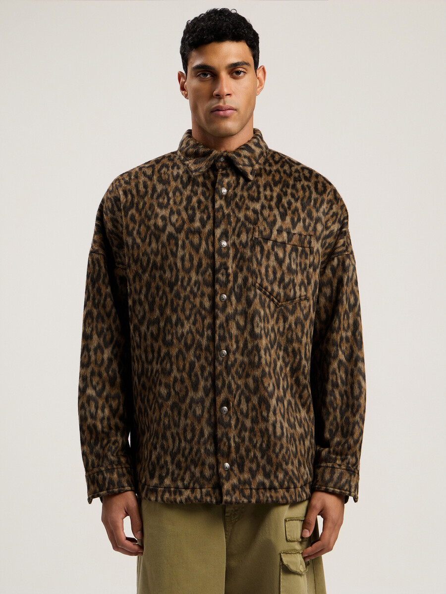 camisa clásica con logo animalier