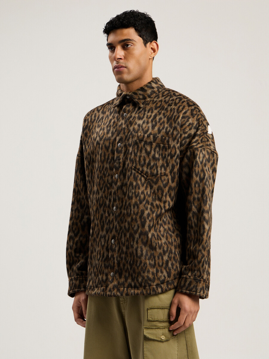 camisa clásica con logo animalier