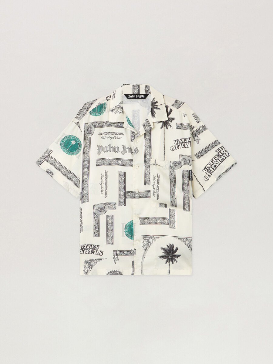 camisa de manga corta con estampado de dólares
