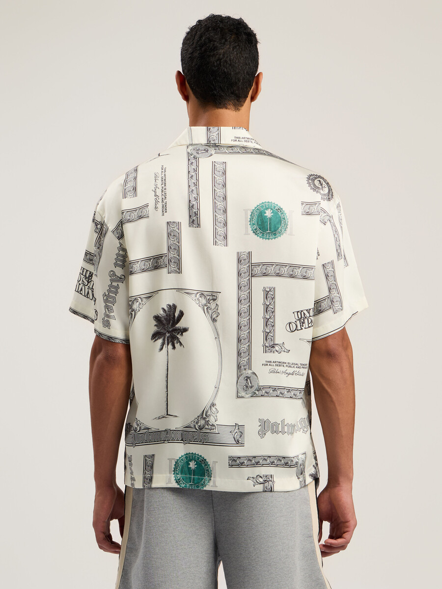 camisa de manga corta con estampado de dólares
