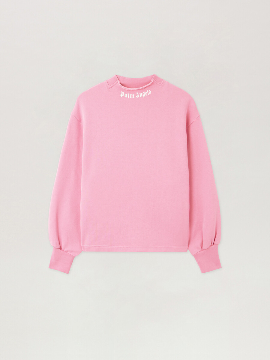sudadera con cuello globo y logotipo curvo