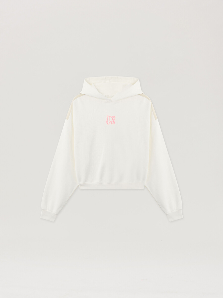 sudadera corta con capucha de neón y logotipo clásico