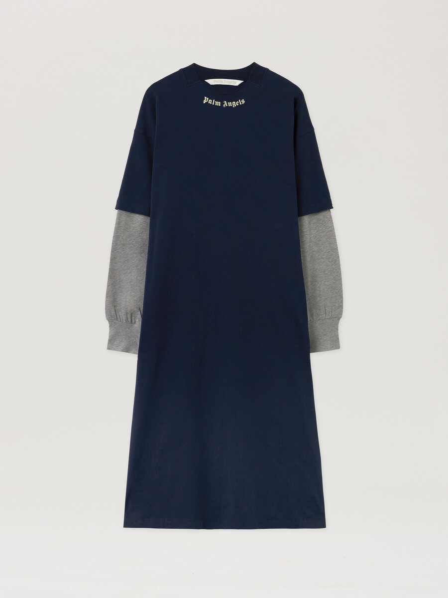 vestido de capas con logotipo curvo