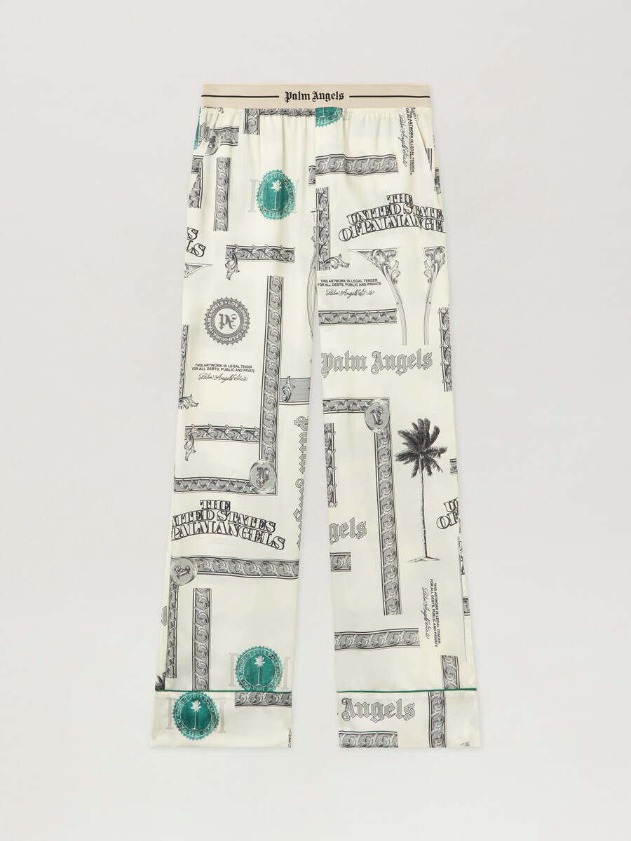 pantalones de pijama con estampado de dólares