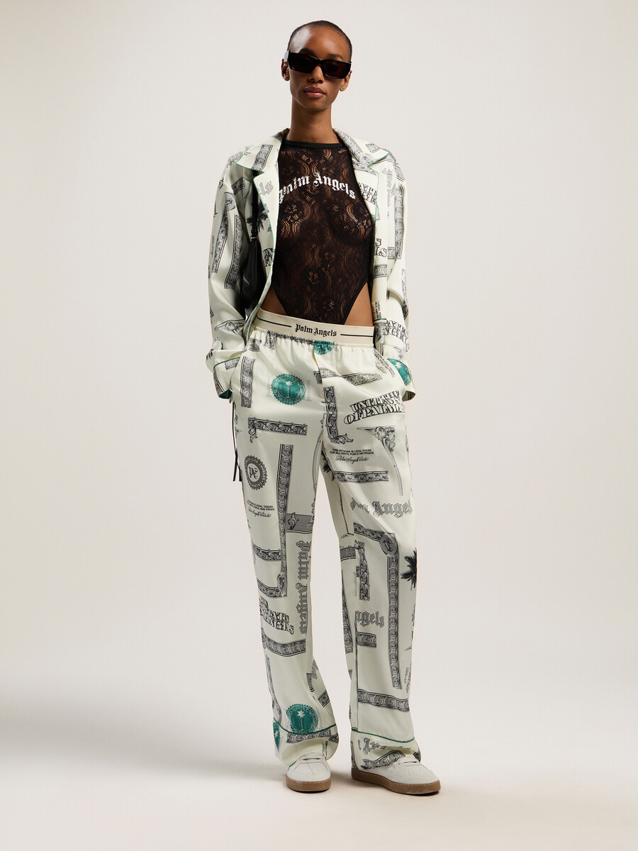 pantalones de pijama con estampado de dólares
