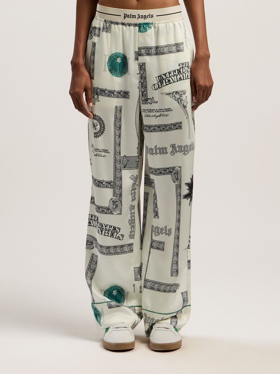 pantalones de pijama con estampado de dólares