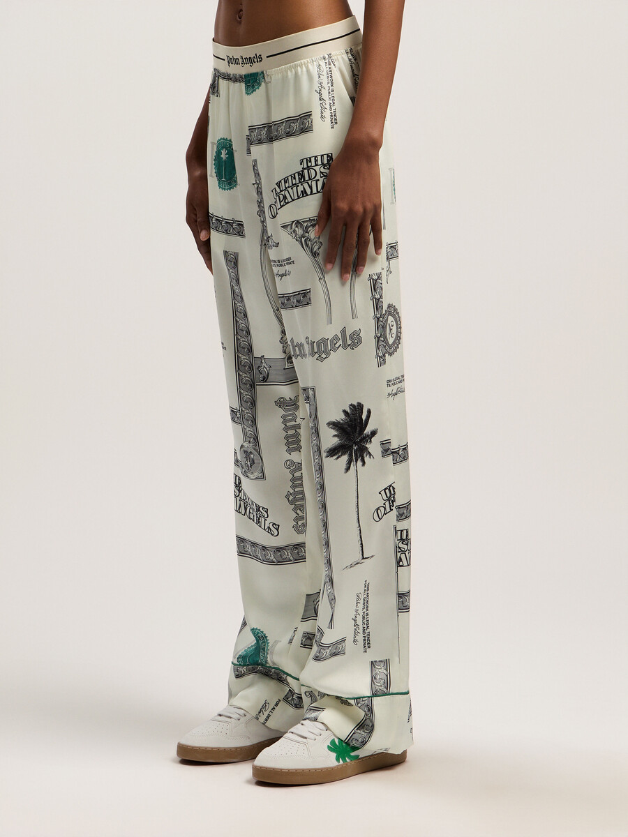 pantalones de pijama con estampado de dólares