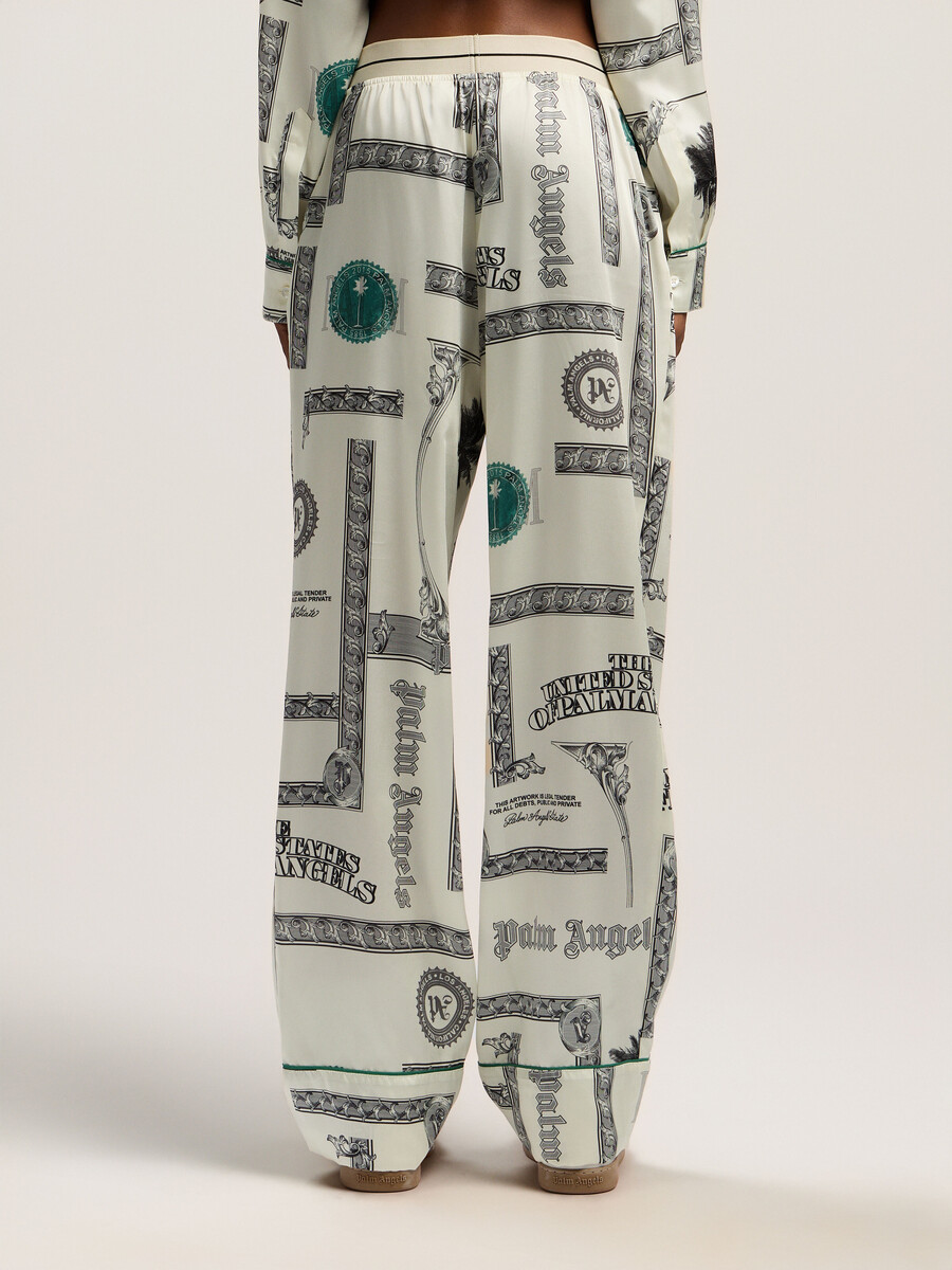 pantalones de pijama con estampado de dólares