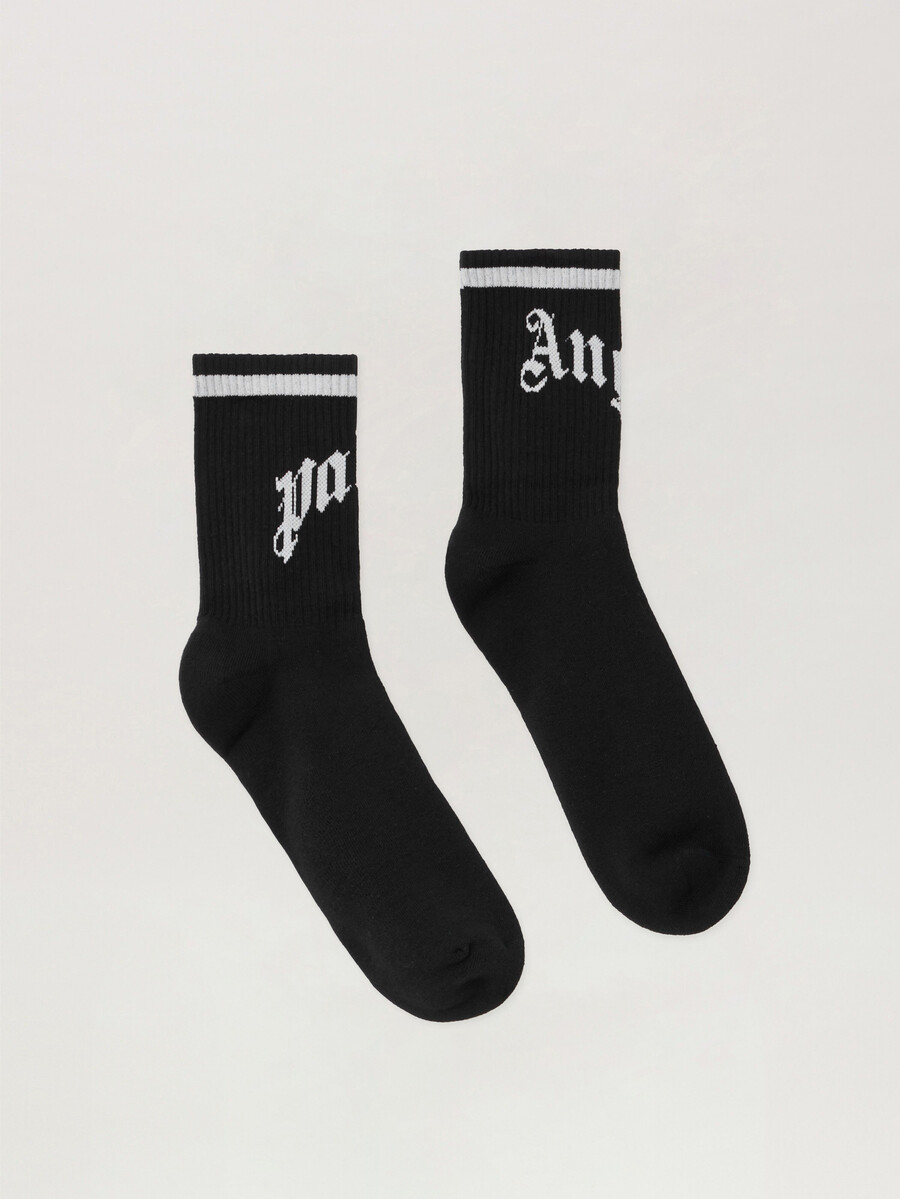 calcetines deportivos con logotipo curvo
