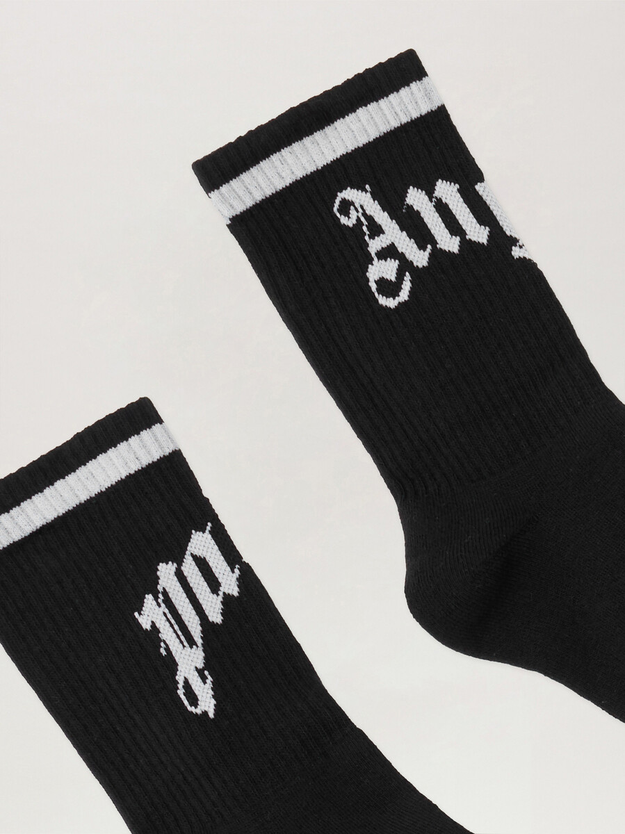 calcetines deportivos con logotipo curvo