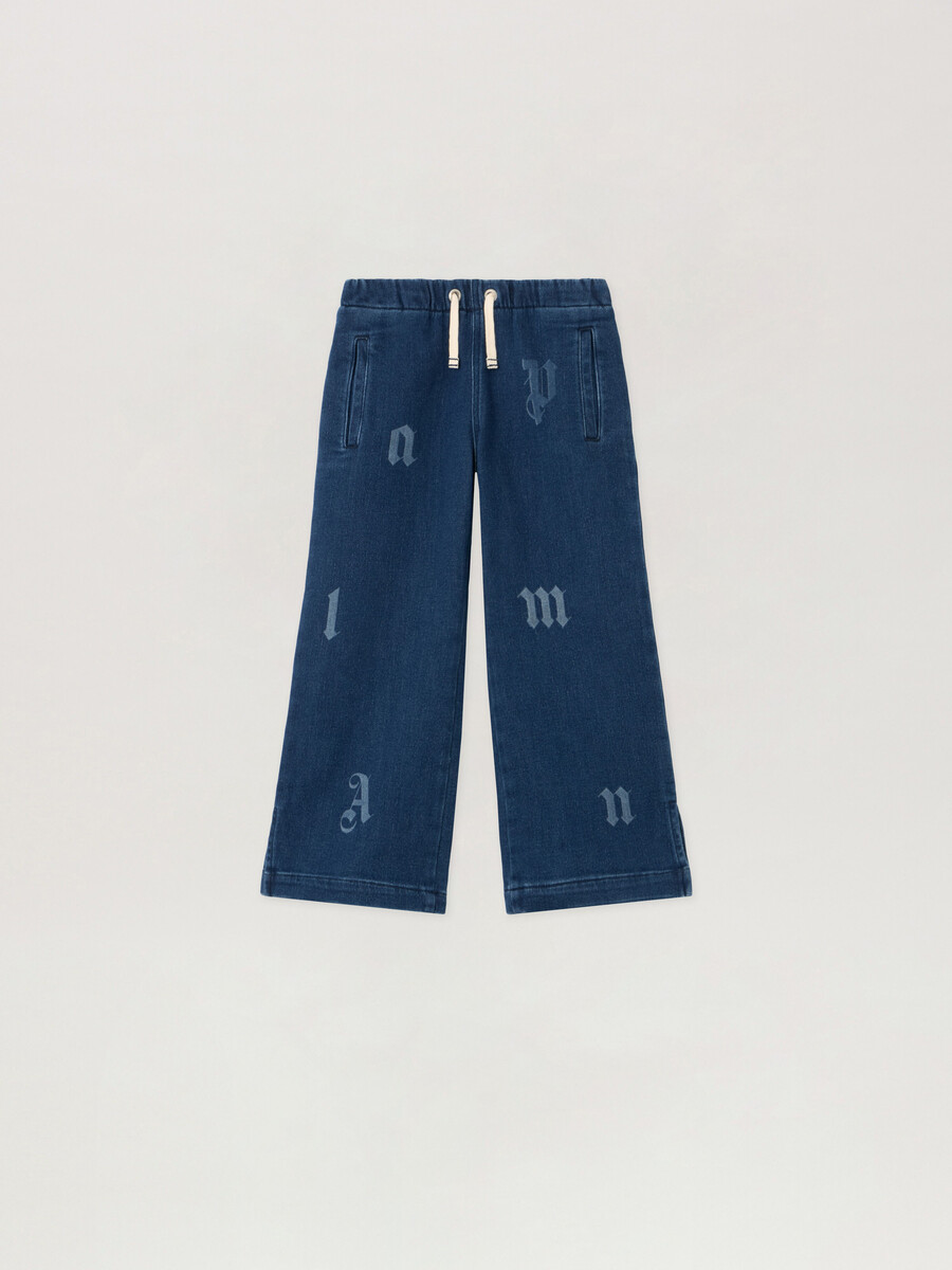 pantalones vaqueros anchos lavados con letras