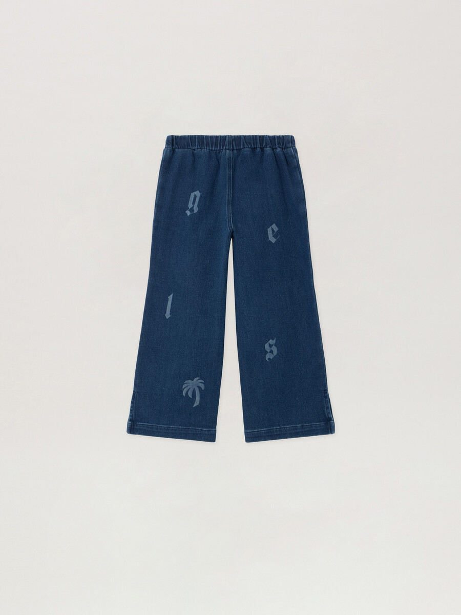 pantalones vaqueros anchos lavados con letras