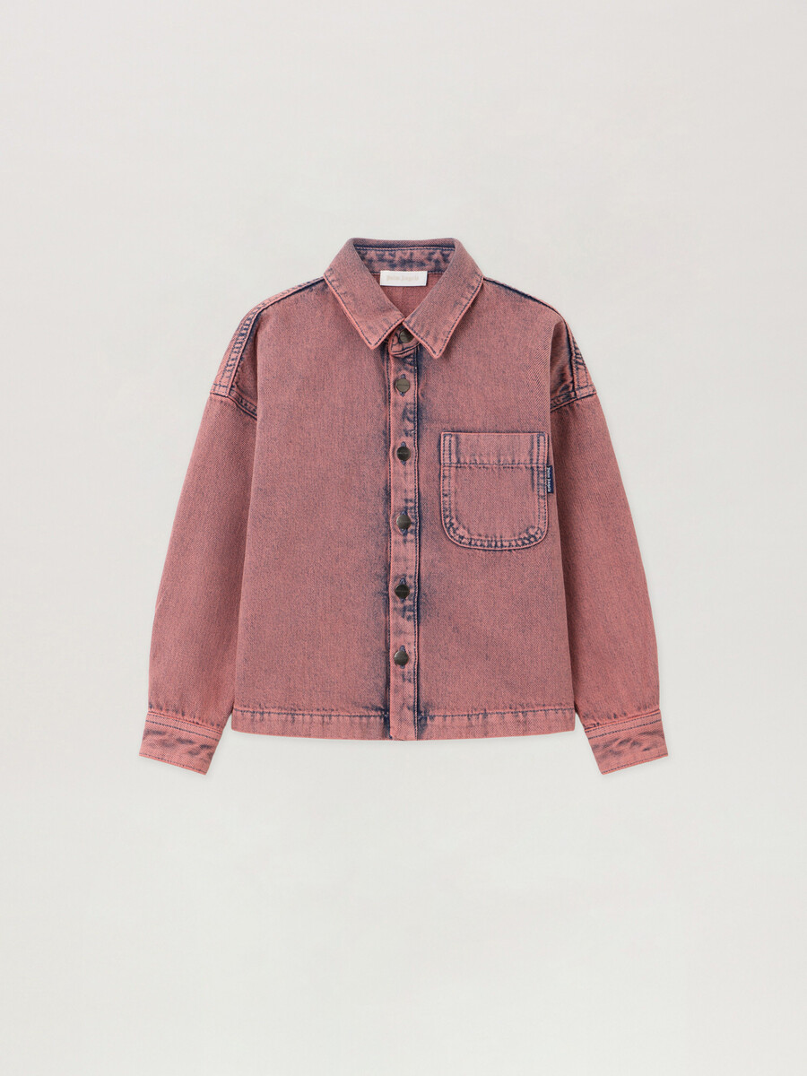camisa corta de mezclilla teñida