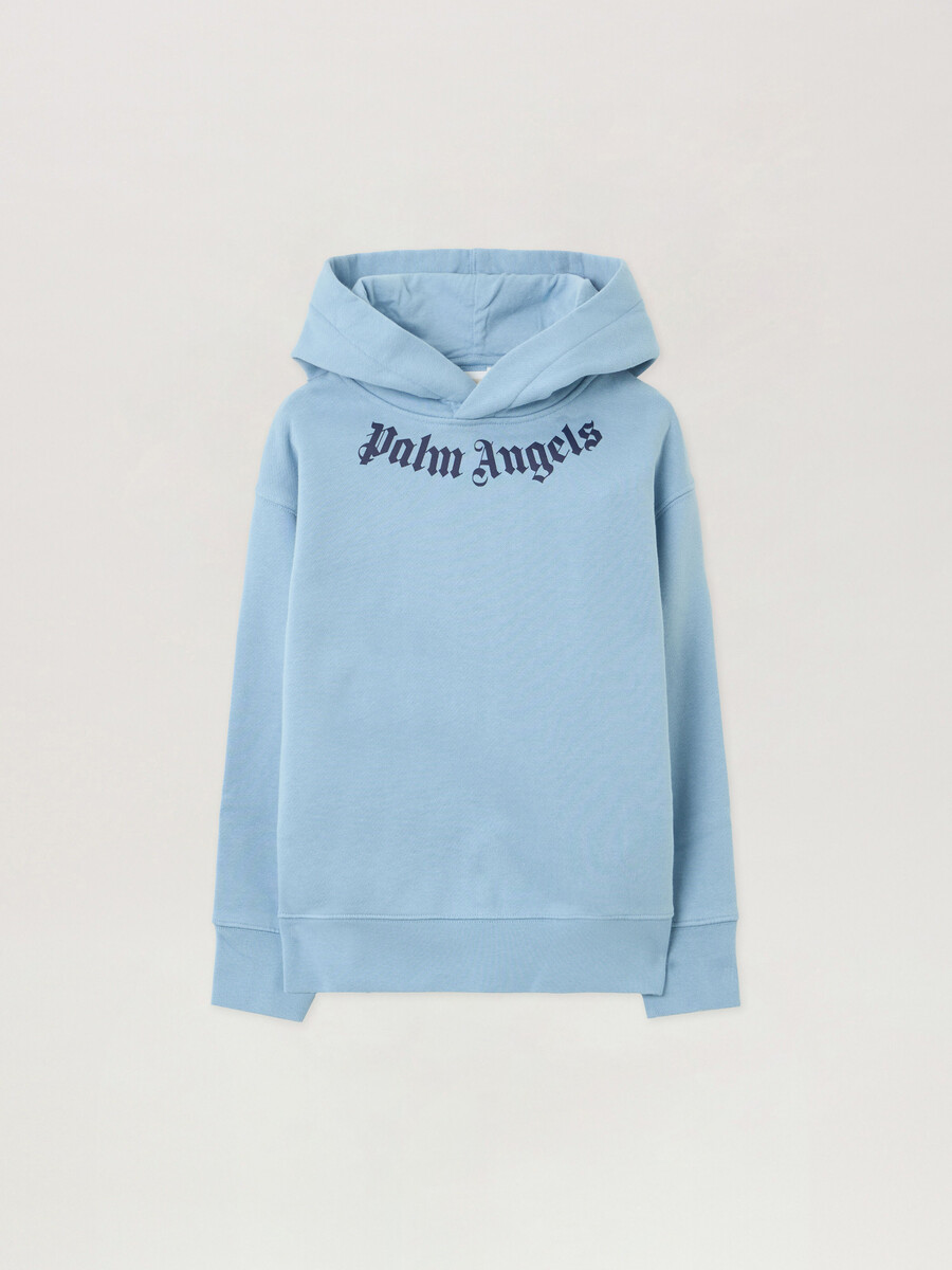 sudadera con capucha y logotipo en el cuello