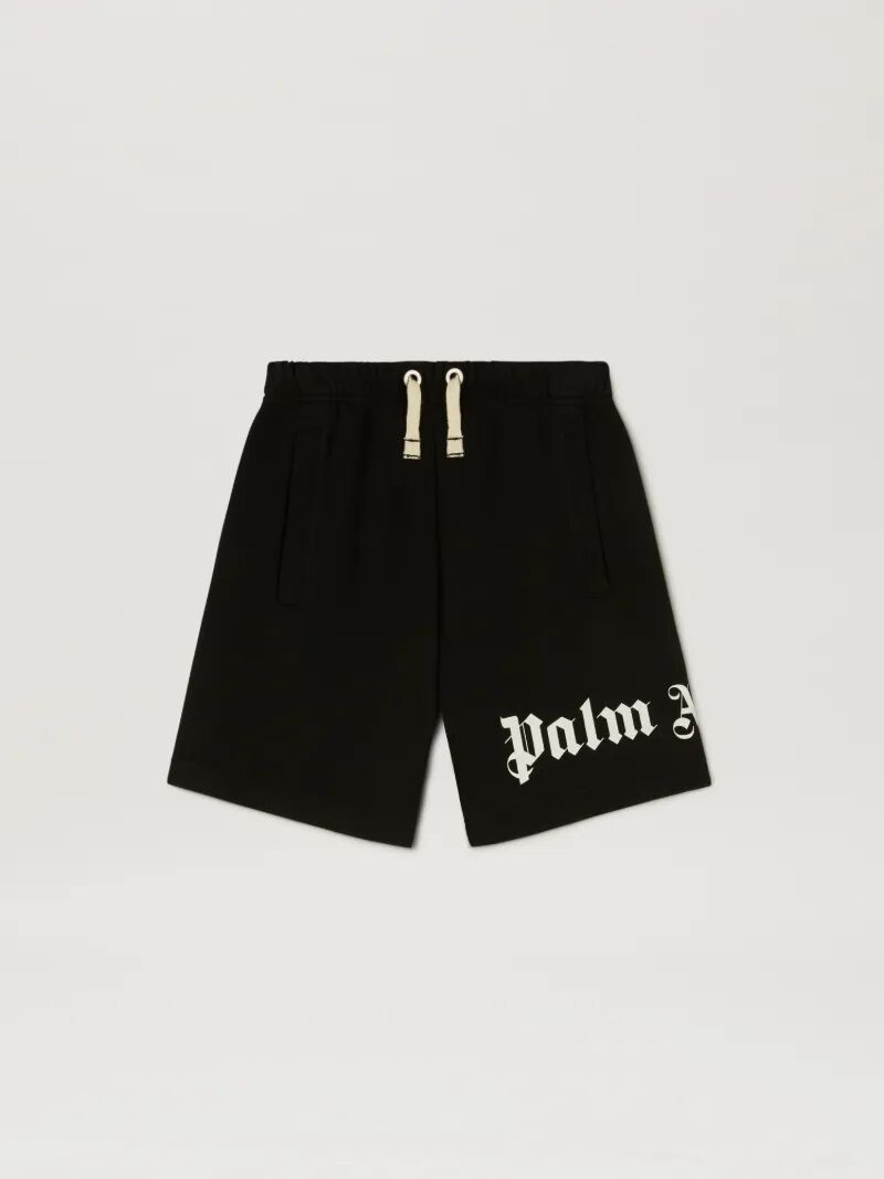 pantalón corto deportivo clásico con logo estampado en negro y apagado