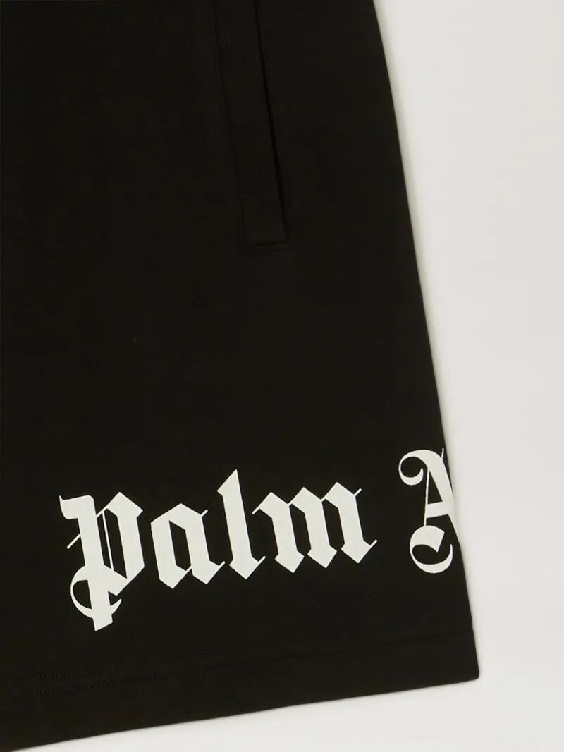 pantalón corto deportivo clásico con logo estampado en negro y apagado
