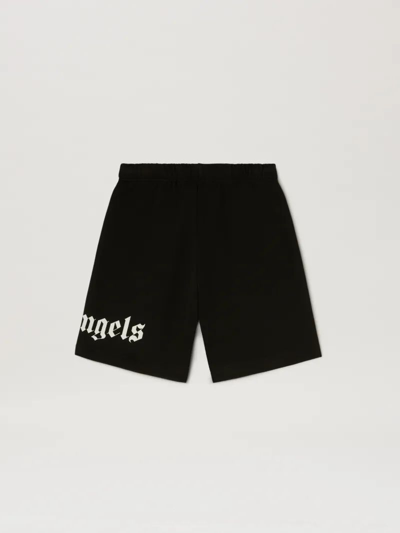 pantalón corto deportivo clásico con logo estampado en negro y apagado