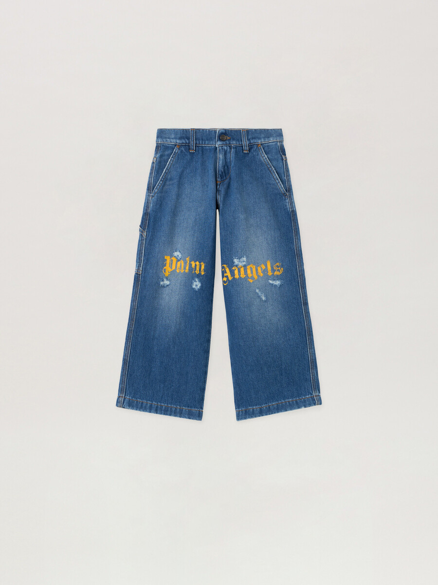 pantalones vaqueros con logotipo cepillado