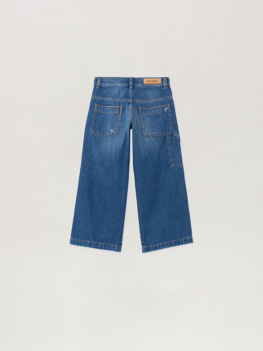 pantalones vaqueros con logotipo cepillado