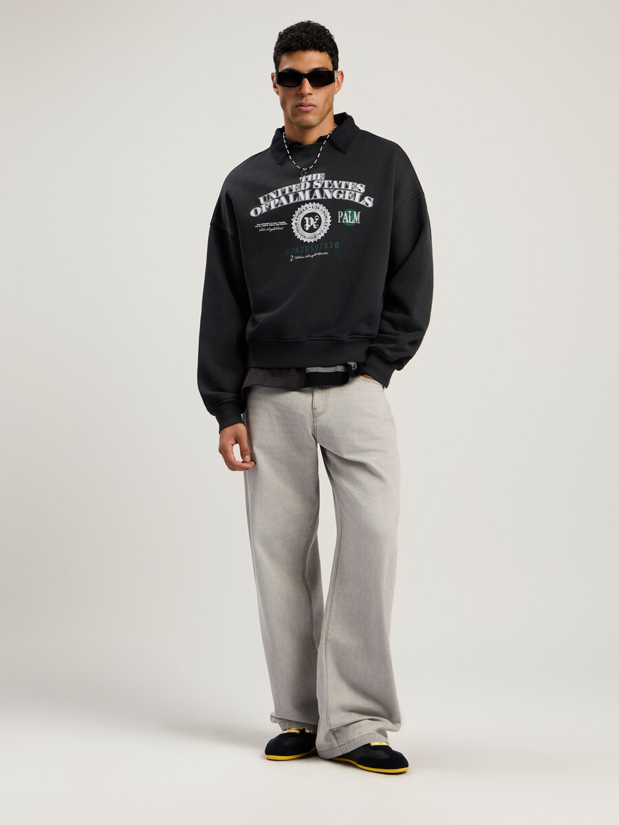 sudadera holgada con cuello redondo dollar