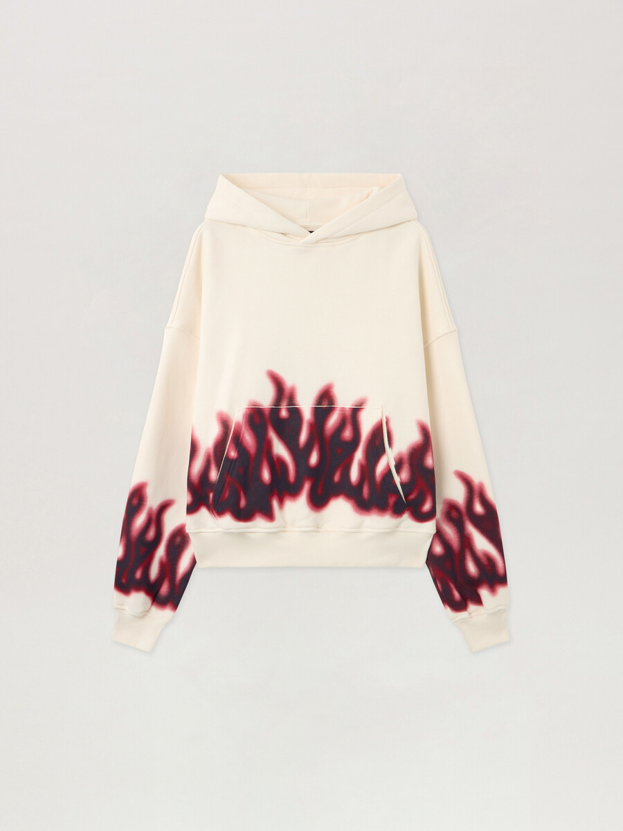 sudadera con capucha suelta flames