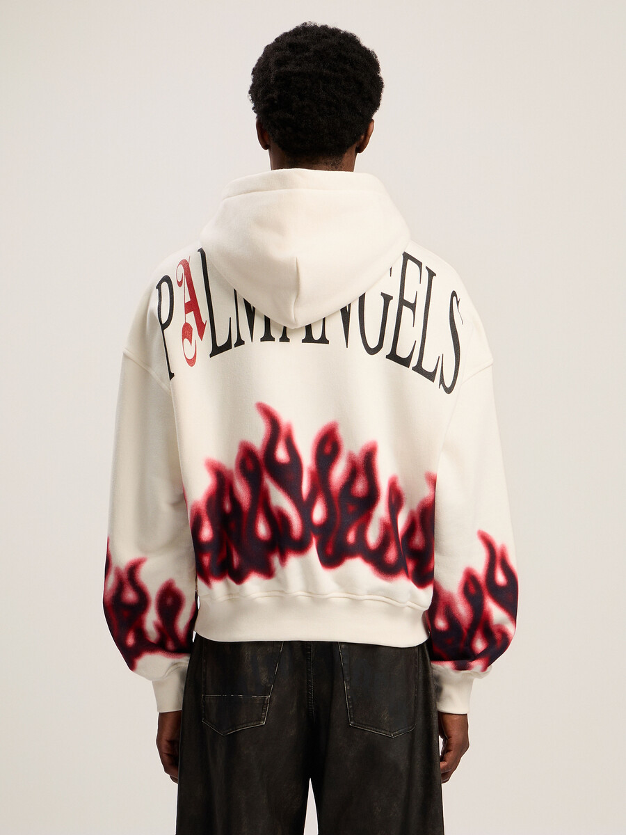 sudadera con capucha suelta flames