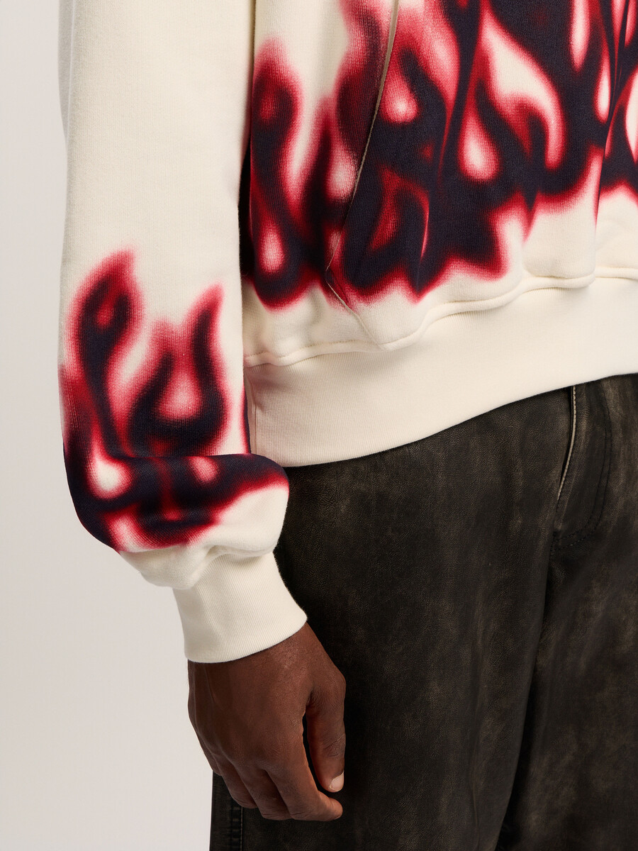 sudadera con capucha suelta flames