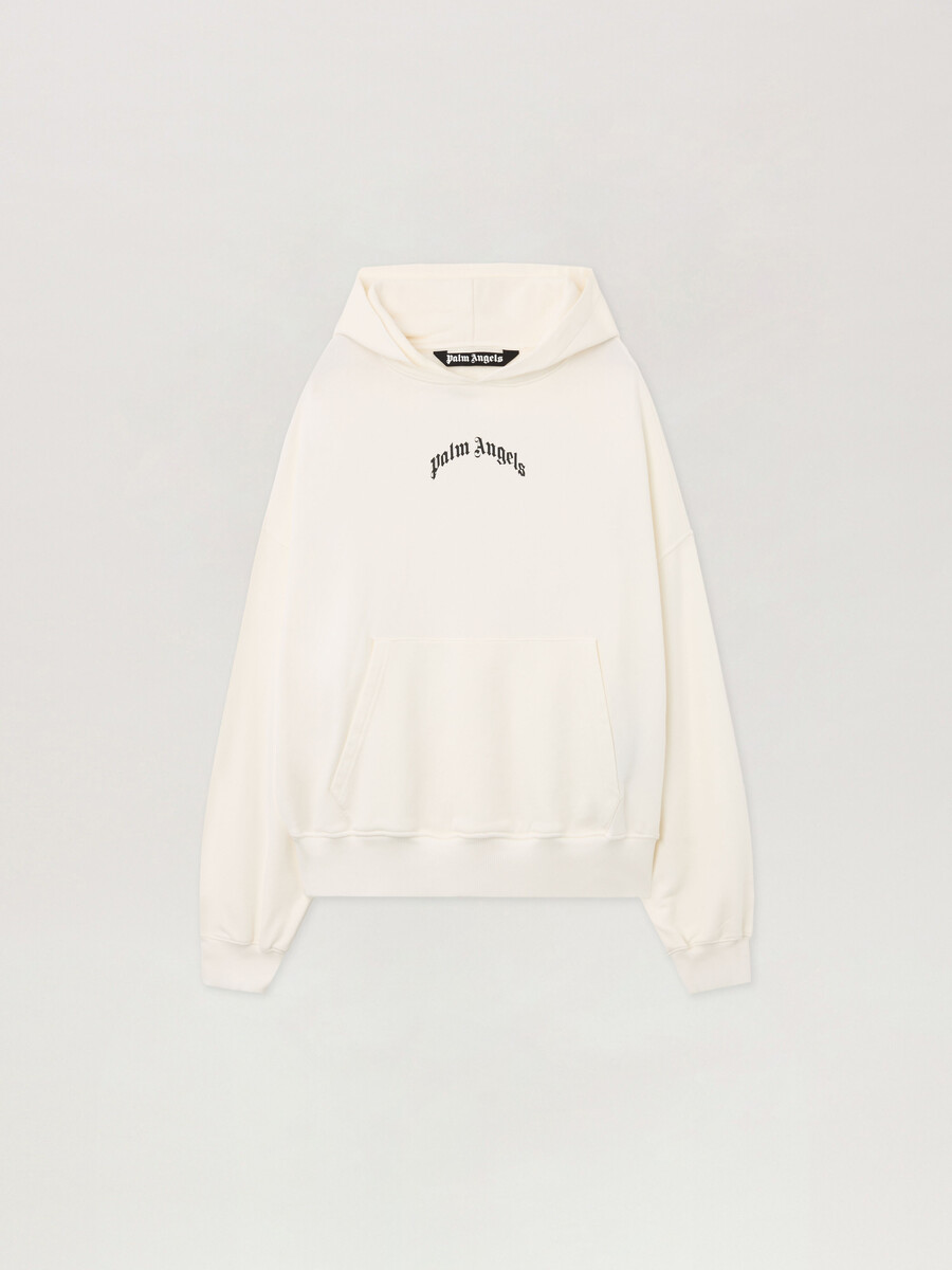 sudadera holgada con logo curvado en la espalda