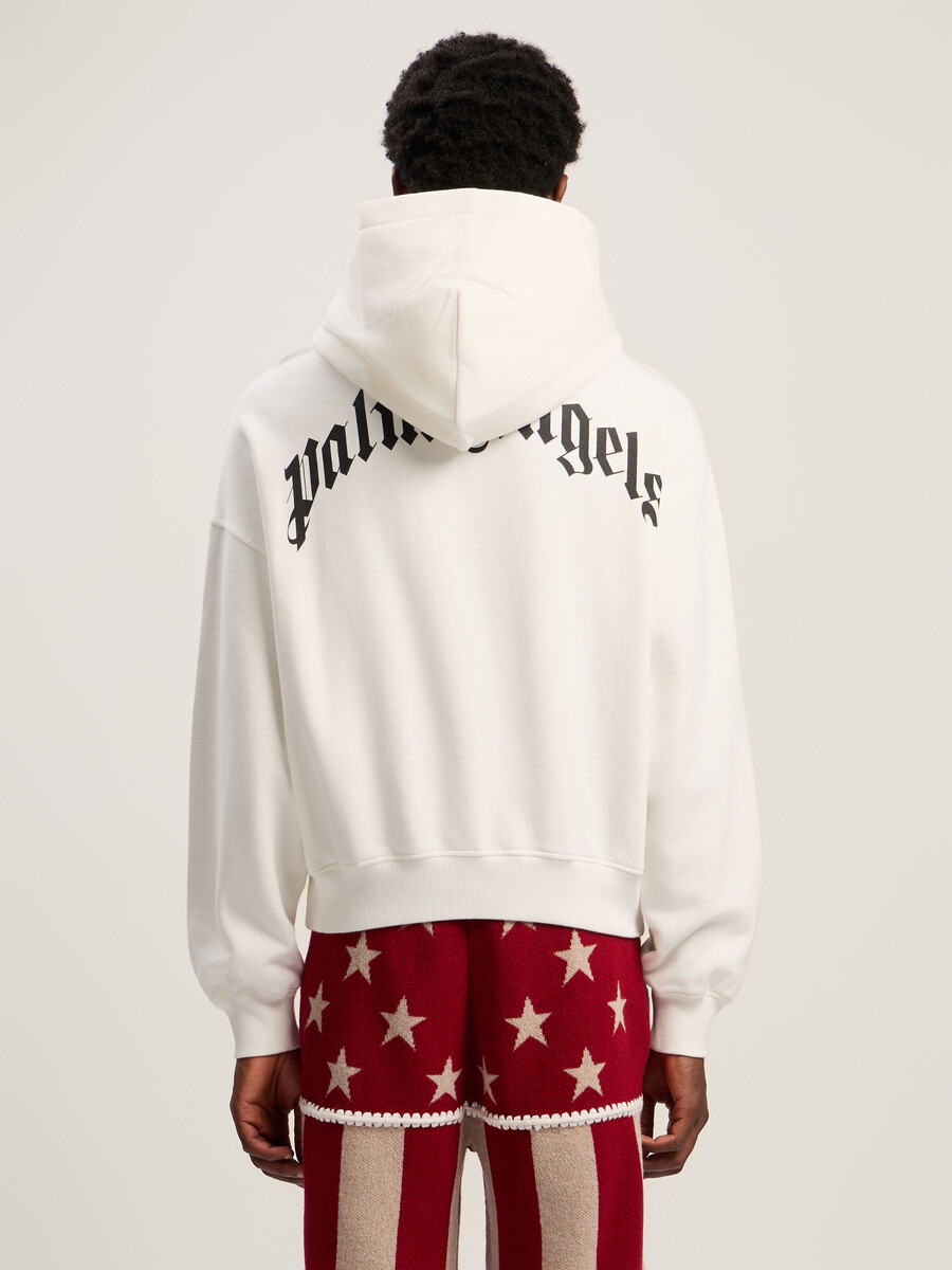 sudadera holgada con logo curvado en la espalda