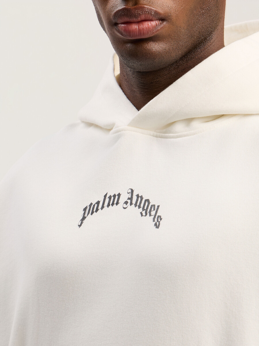 sudadera holgada con logo curvado en la espalda