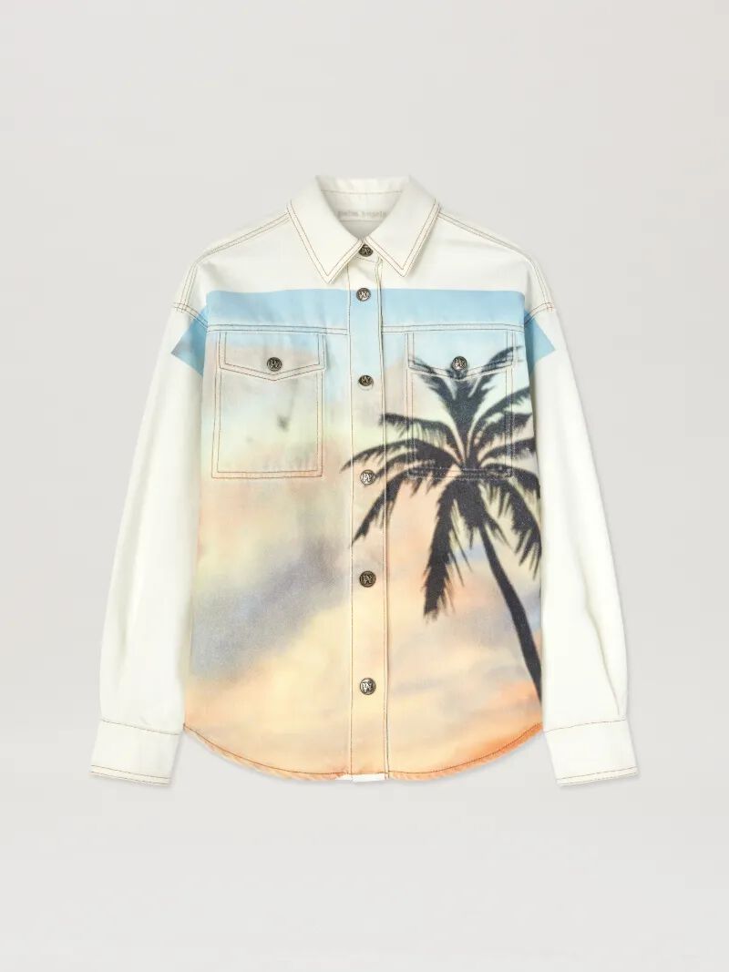 camisa vaquera sunrise palm blanco rojo -